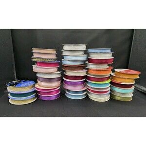 Offray Etc. Ribbon Spools 29 New 14 Partial Assorted Colors & Brands 1/4" Wide